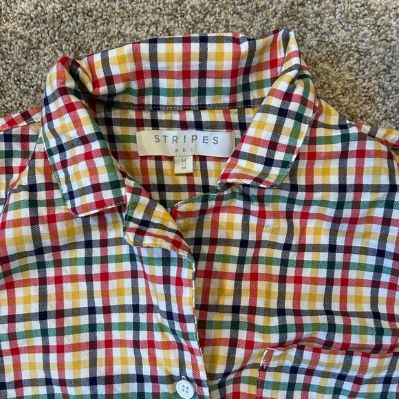 Hudson Bay Company Stripes cotton PJ set. Collared. Buttons. Pockets. Medium - Picture 3 of 10